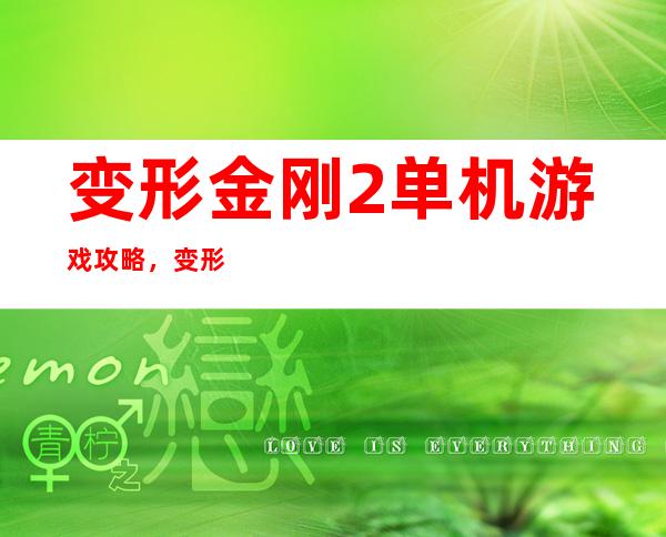 变形金刚2单机游戏攻略，变形金刚2：单机版技巧攻略