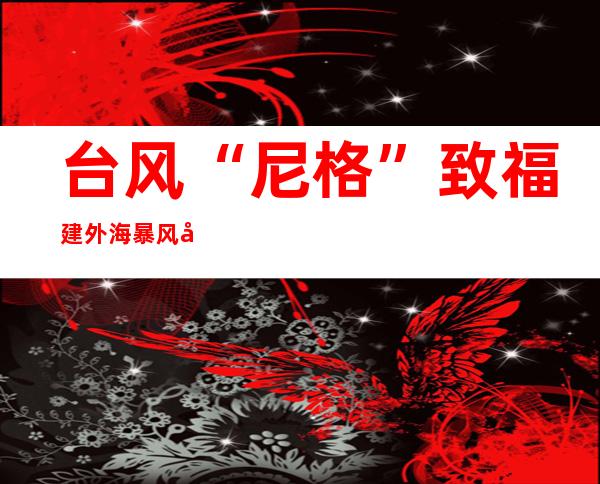 台风“尼格”致福建外海暴风巨浪 133艘客渡舟停航