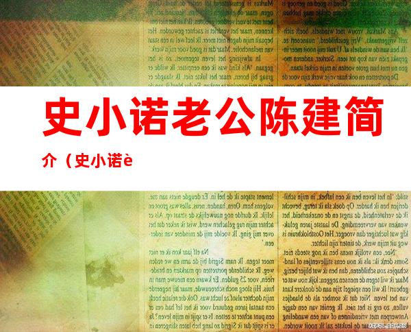 史小诺老公陈建简介（史小诺老公）