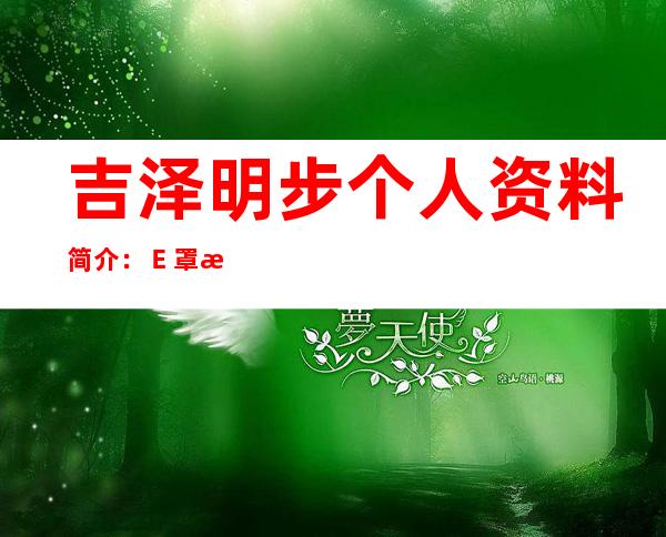 吉泽明步个人资料简介：Ｅ罩杯甜美吉泽明步作品美照