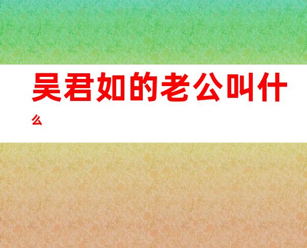 吴君如的老公叫什么