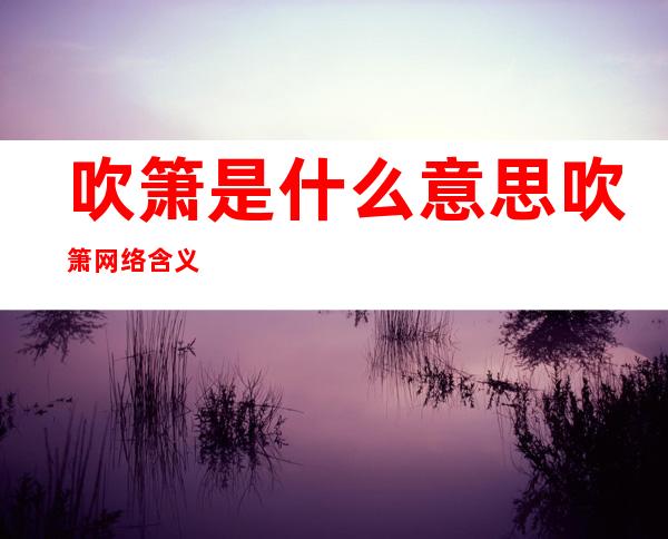 吹箫是什么意思 吹箫网络含义