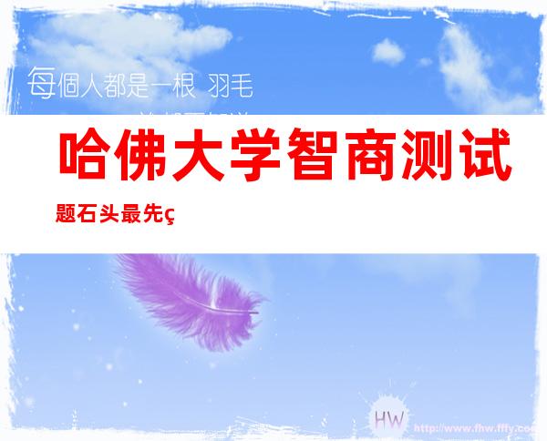 哈佛大学智商测试题石头最先砸死谁视频（哈佛大学智商测试9道题解析）