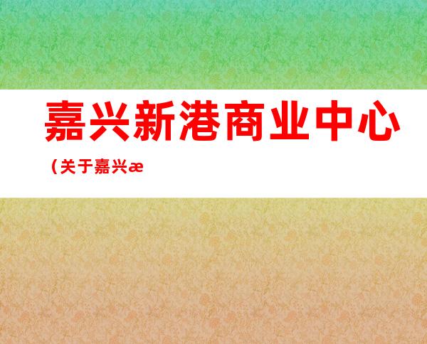 嘉兴新港商业中心（关于嘉兴新港商业中心介绍）