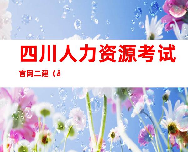 四川人力资源考试官网二建（四川人力资源和社会保障厅）