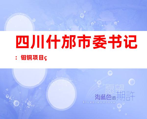 四川什邡市委书记：钼铜项目目前并未重启