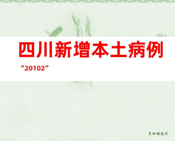 四川新增本土病例“20+102”