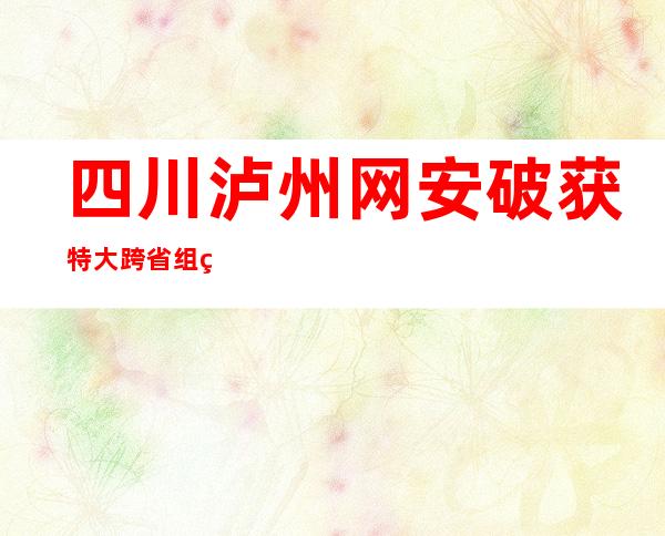 四川泸州网安破获特大跨省组织考试作弊案件