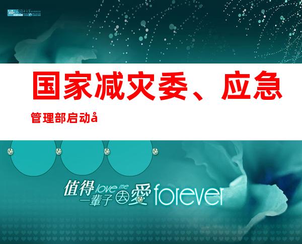 国家减灾委、应急管理部启动国家Ⅳ级救灾应急响应