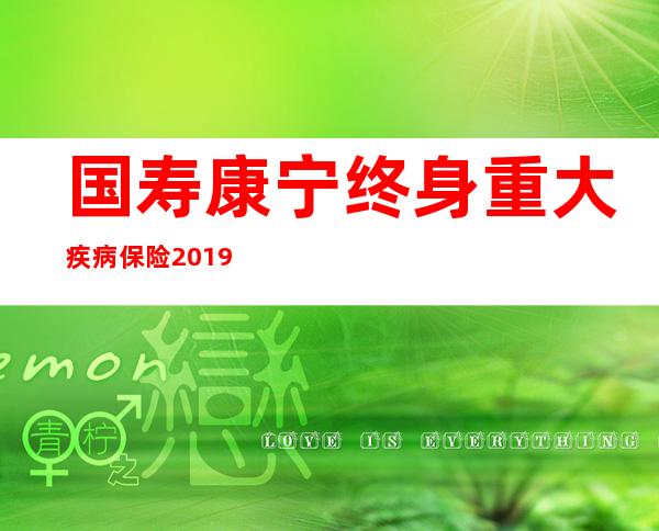 国寿康宁终身重大疾病保险2019版（乐安康终身重大疾病保险怎么样）