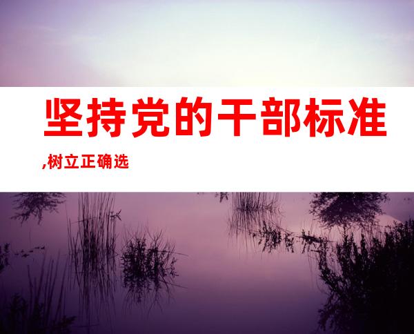 坚持党的干部标准,树立正确选人用人导向——能者上庸者下劣者汰的选人用人导向