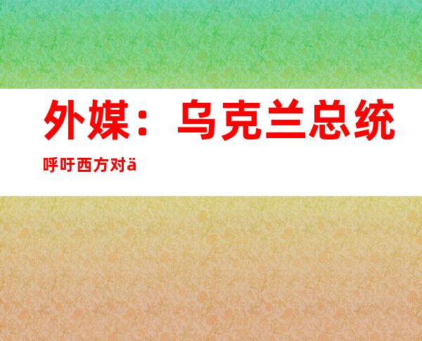 外媒：乌克兰总统呼吁西方对俄实施更严厉制裁