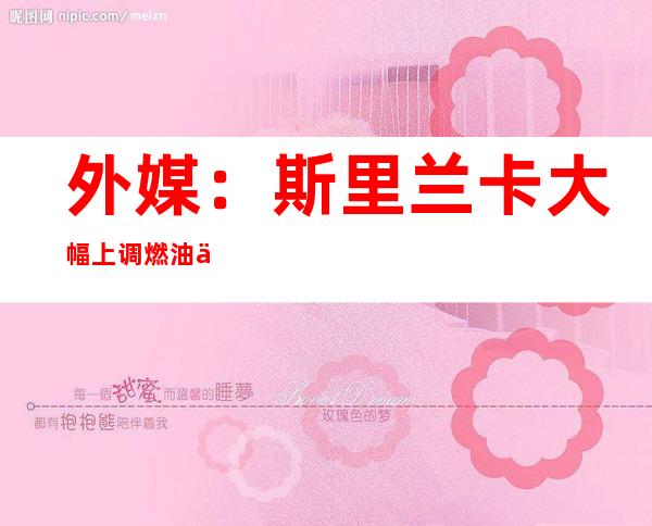 外媒：斯里兰卡大幅上调燃油价格 柴油上涨近40%