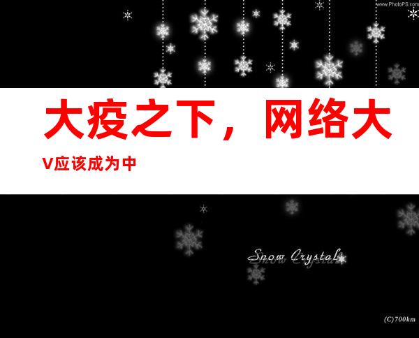 大疫之下，网络大V应该成为中国社会团结抗疫的推动力量