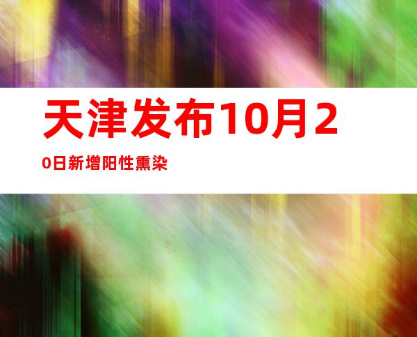 天津发布10月20日新增阳性熏染者勾当轨迹