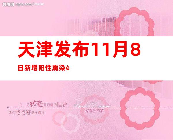 天津发布11月8日新增阳性熏染者勾当轨迹