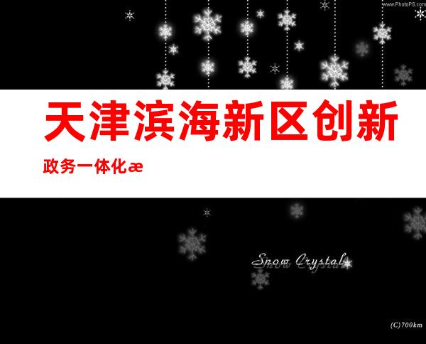 天津滨海新区创新政务一体化服务——努力实现“一件事”能“一次办成”