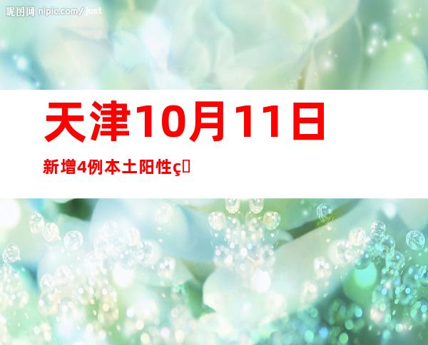 天津10月11日新增4例本土阳性熏染者