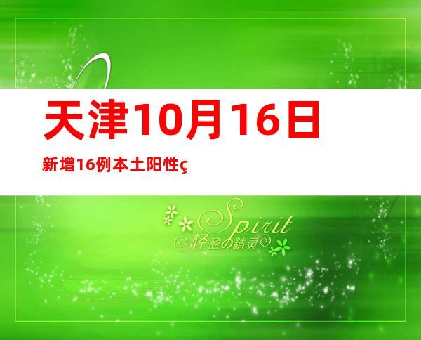 天津10月16日新增16例本土阳性熏染者 均为管控职员