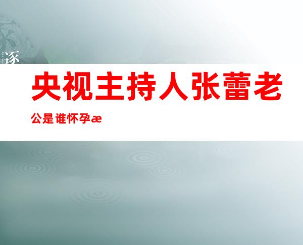 央视主持人张蕾老公是谁 怀孕有孩子一事情是真的吗