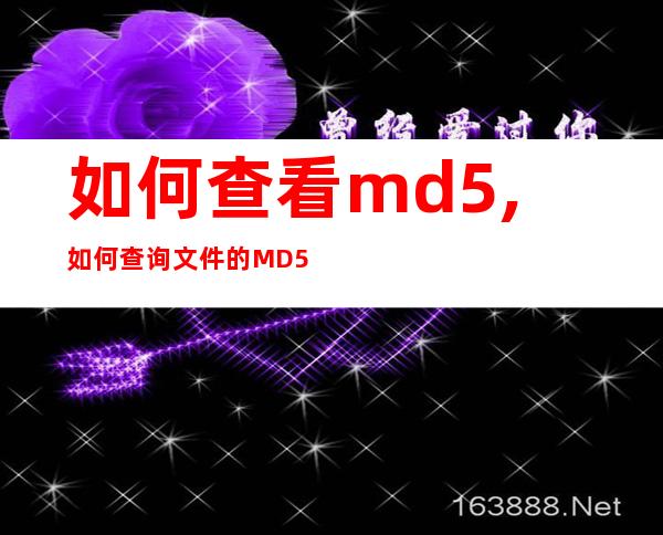 如何查看md5,如何查询文件的MD5值