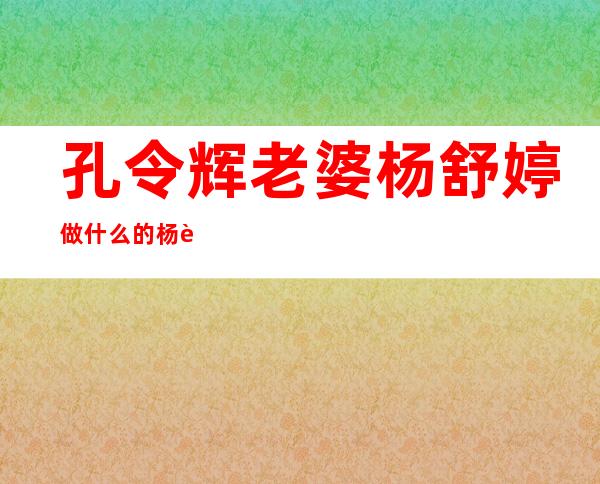 孔令辉老婆杨舒婷做什么的 杨舒婷孔令辉结婚了吗