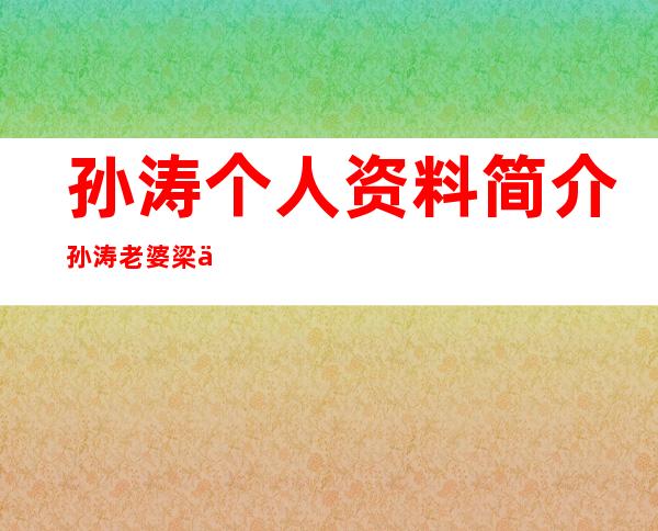 孙涛个人资料简介 孙涛老婆梁丽个人资料