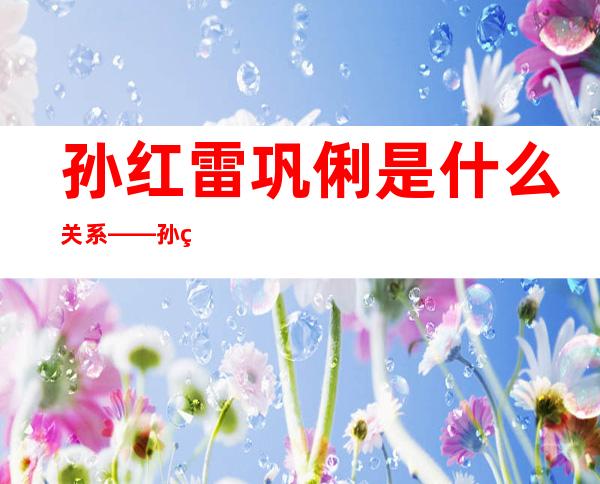 孙红雷巩俐是什么关系——孙红雷巩俐周渔的火车