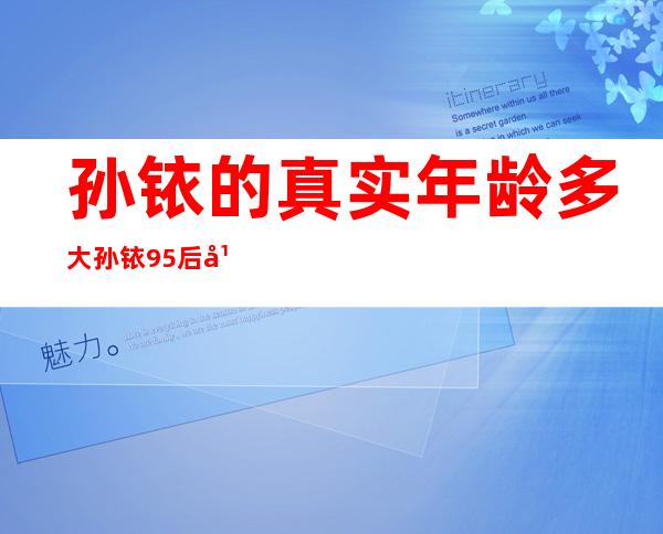 孙铱的真实年龄多大 孙铱95后年龄为什么被网友质疑造假