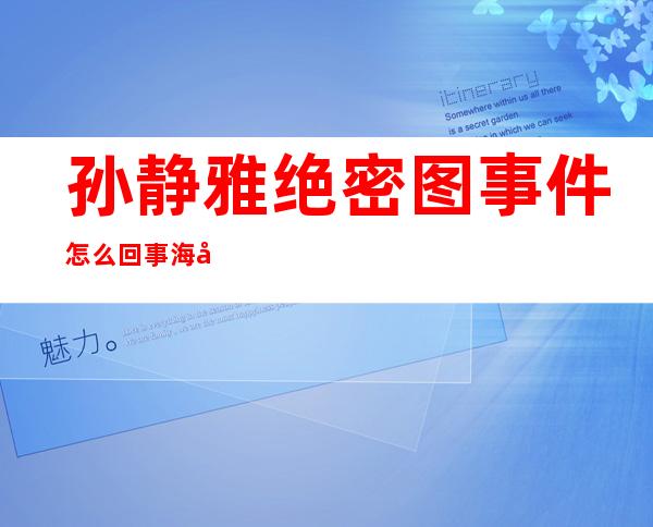 孙静雅绝密图事件怎么回事 海天盛宴其中一位涉案的人员