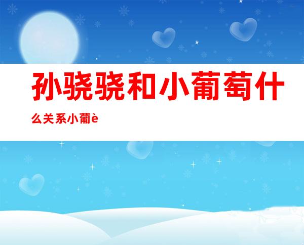 孙骁骁和小葡萄什么关系小葡萄真名项滢璇个人资料家庭背景揭秘