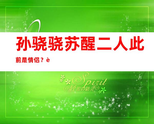 孙骁骁苏醒二人此前是情侣？起底二人真实关系