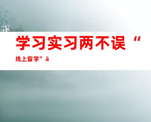 学习实习两不误 “线上留学”他们有了更多选择