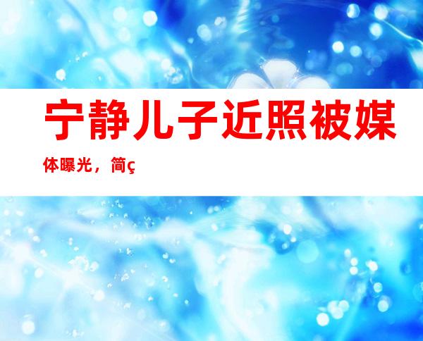 宁静儿子近照被媒体曝光，简直和宁静一个模子刻出来！