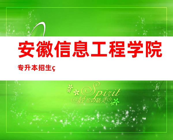 安徽信息工程学院专升本招生简章（安徽现代信息工程职业学院专升本）