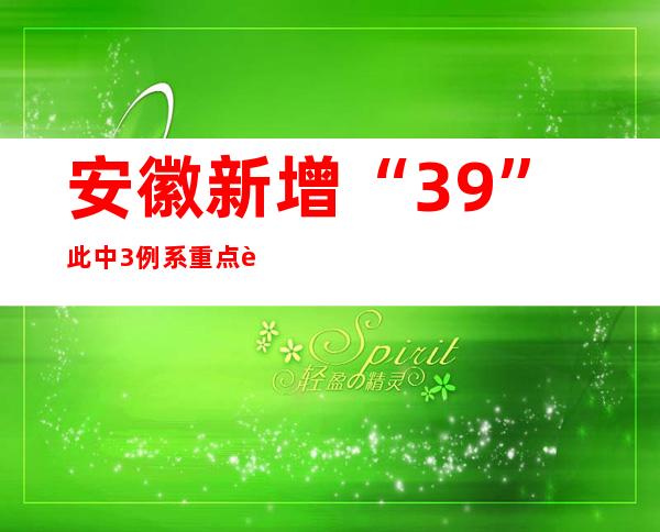 安徽新增“3+9” 此中3例系重点职员筛查发明