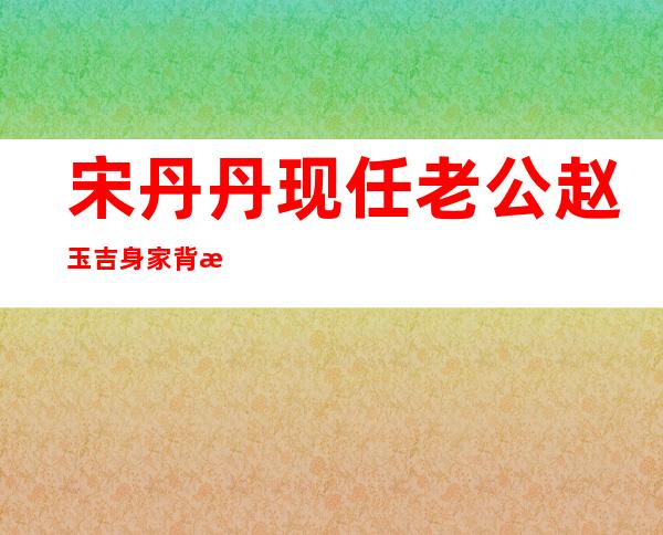 宋丹丹现任老公赵玉吉身家背景资料介绍