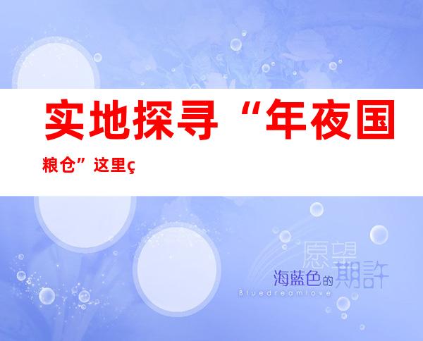 实地探寻“年夜国粮仓” 这里的食粮“吸”氮气吹空调