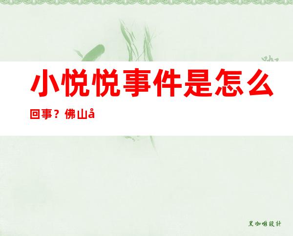 小悦悦事件是怎么回事？佛山小悦悦事件分析小悦悦事件是怎么回事