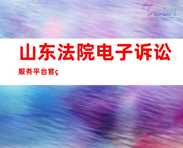 山东法院电子诉讼服务平台 官网(山东诉讼服务平台收不到验证码)