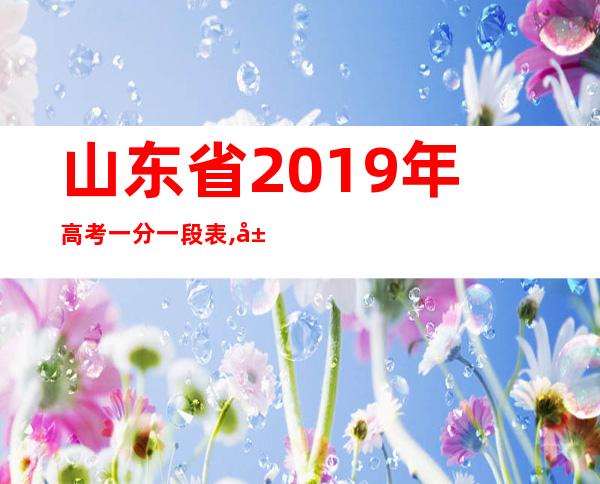 山东省2019年高考一分一段表,山东省2019高考一分一段表