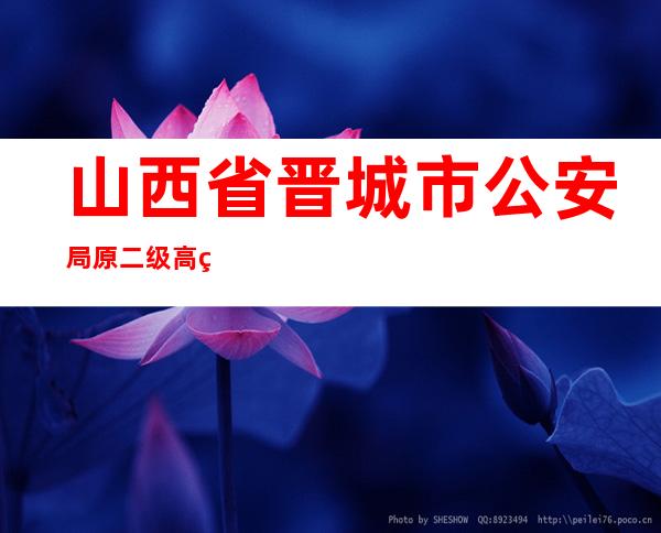 山西省晋城市公安局原二级高级警长王旭峰被逮捕