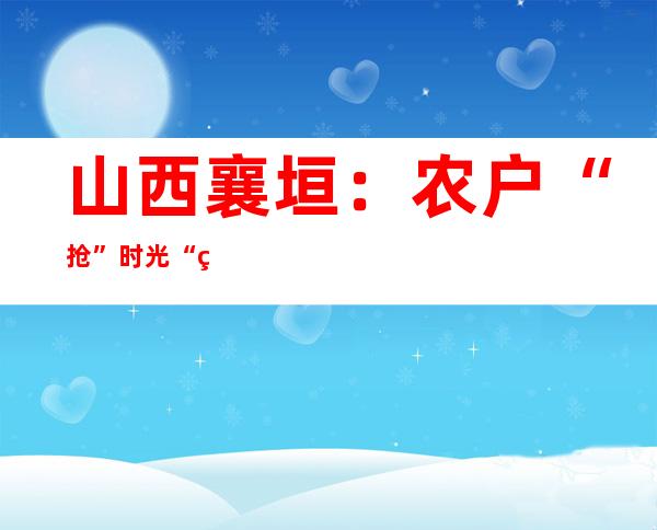 山西襄垣：农户“抢”时光    “猫冬”增收忙