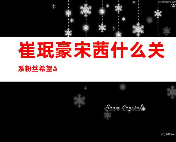 崔珉豪宋茜什么关系 粉丝希望他们能够在一起