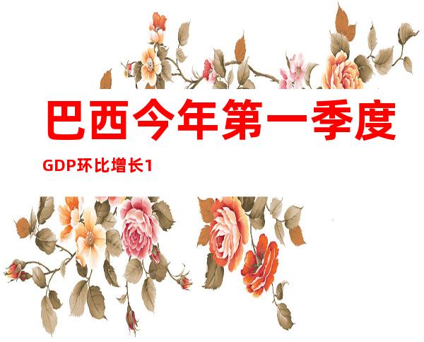 巴西今年第一季度GDP环比增长1% 服务业表现抢眼