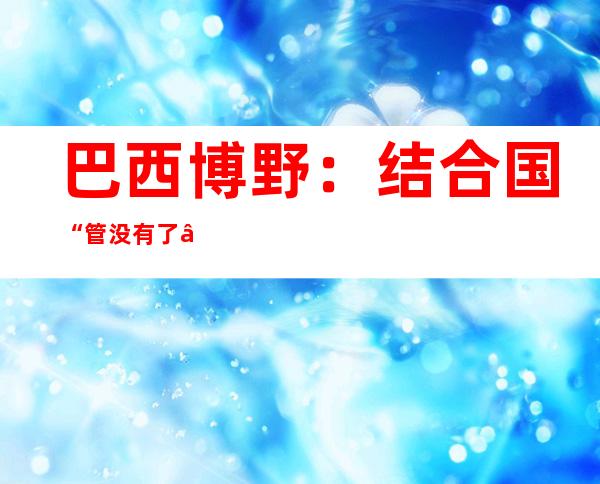 巴西博野：结合 国“管没有了”互联网，由于 美国把它看成 “自留天”