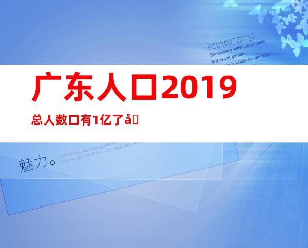 广东人口2019总人数口有1亿了吗（广东人口2019总人数口是多少）