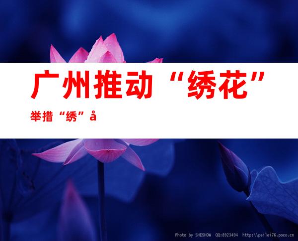 广州推动“绣花”举措 “绣”出花城社区“高颜值”