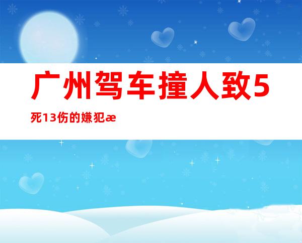 广州驾车撞人致5死13伤的嫌犯温某被批准逮捕