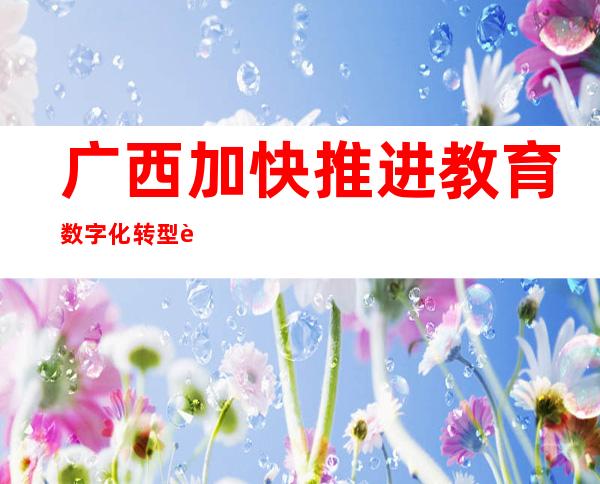 广西加快推进教育数字化转型 让优质资源惠及每一个学生